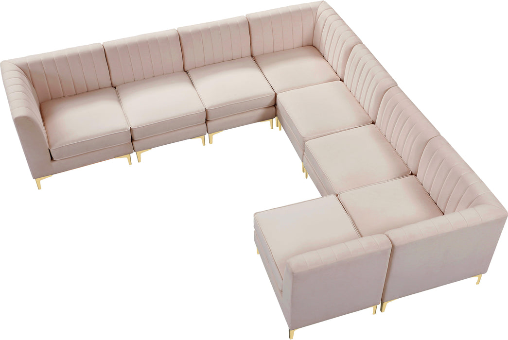Alina Pink Velvet Modular Sectional - Bargain Furniture (Detroit, MI)