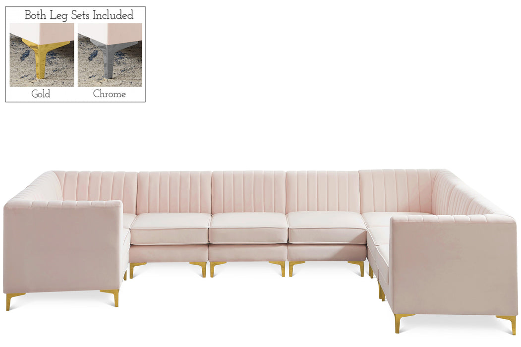 Alina Pink Velvet Modular Sectional - Bargain Furniture (Detroit, MI)