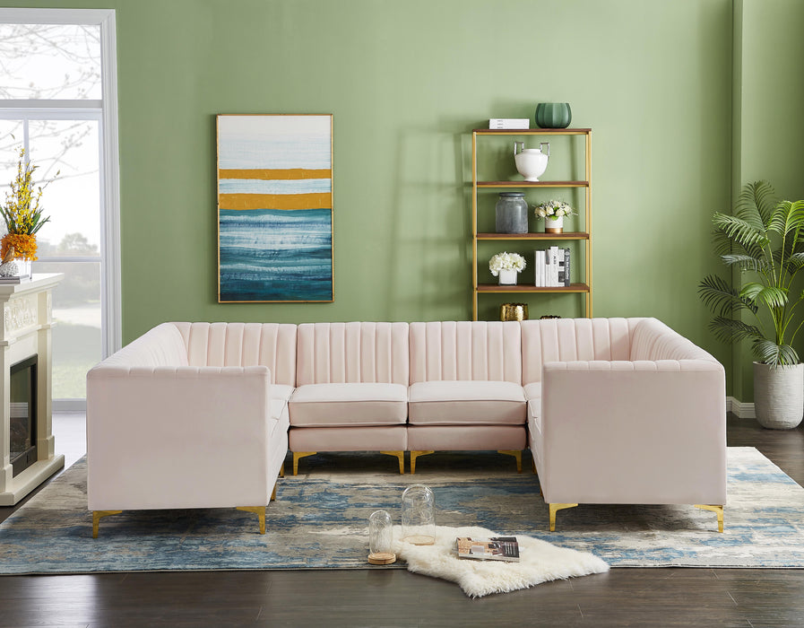 Alina Pink Velvet Modular Sectional - Bargain Furniture (Detroit, MI)
