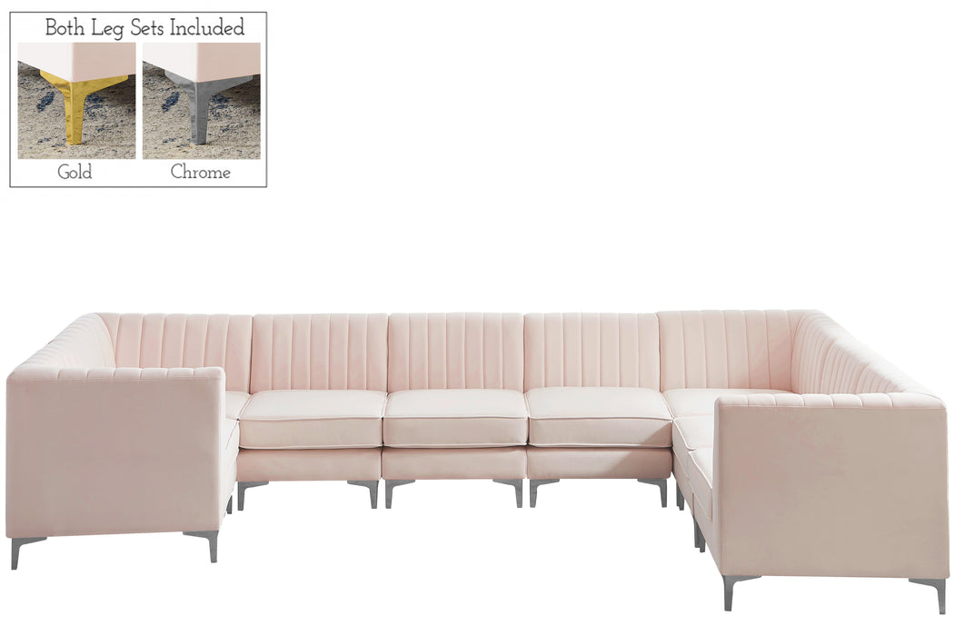 Alina Pink Velvet Modular Sectional - Bargain Furniture (Detroit, MI)