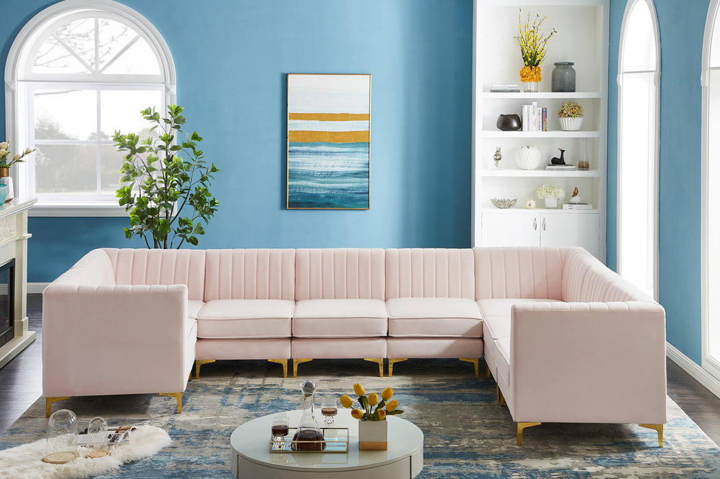Alina Pink Velvet Modular Sectional - Bargain Furniture (Detroit, MI)