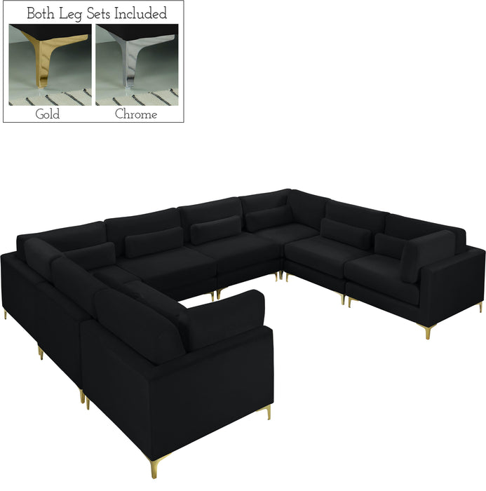Julia Black Velvet Modular Sectional (8 Boxes) - Bargain Furniture (Detroit, MI)
