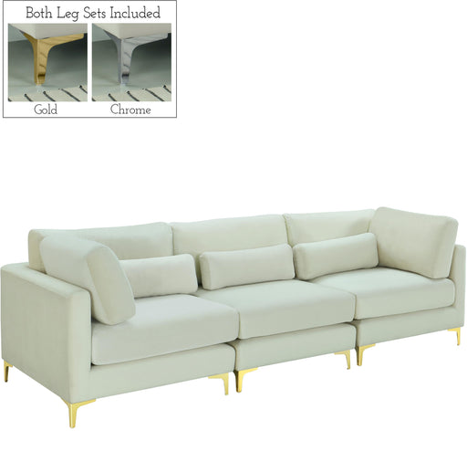 Julia Cream Velvet Modular Sofa (3 Boxes) - Bargain Furniture (Detroit, MI)