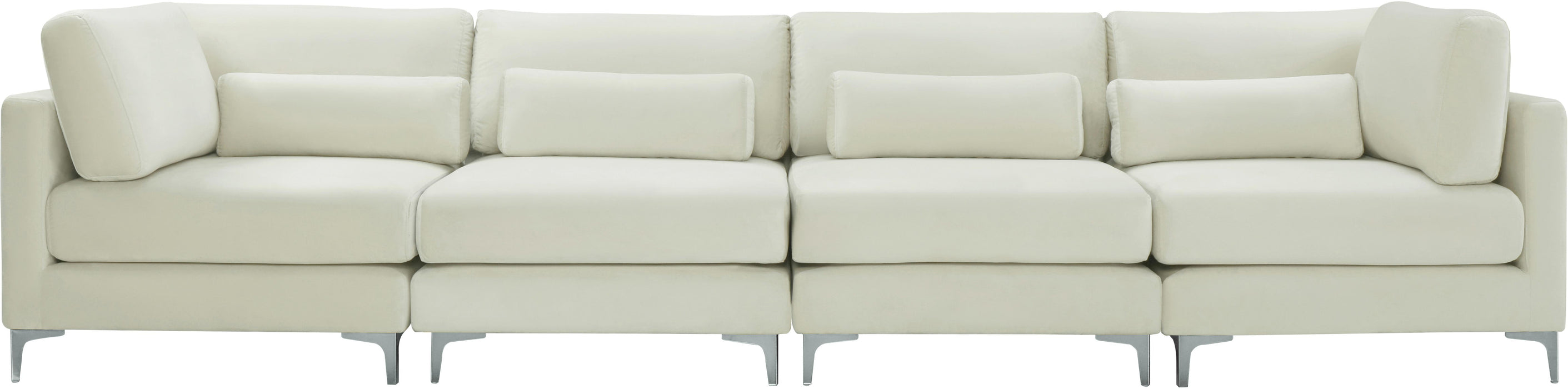 Julia Cream Velvet Modular Sofa (4 Boxes) - Bargain Furniture (Detroit, MI)
