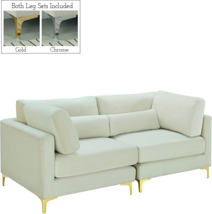 Julia Cream Velvet Modular Sofa - Bargain Furniture (Detroit, MI)
