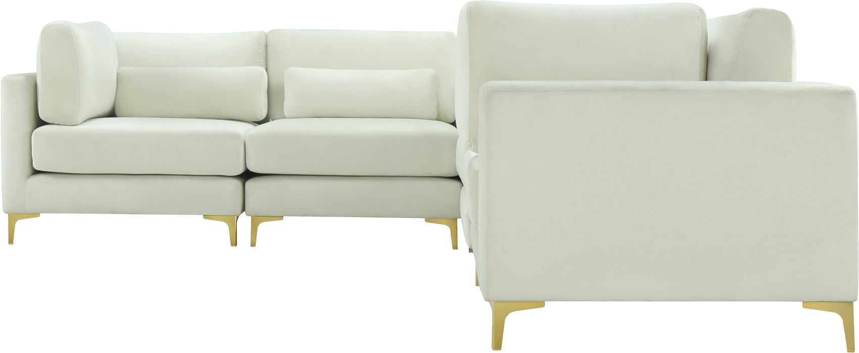 Julia Cream Velvet Modular Sectional (6 Boxes) - Bargain Furniture (Detroit, MI)