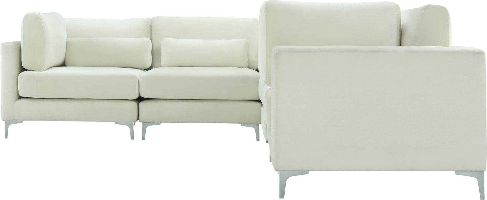 Julia Cream Velvet Modular Sectional (6 Boxes) - Bargain Furniture (Detroit, MI)