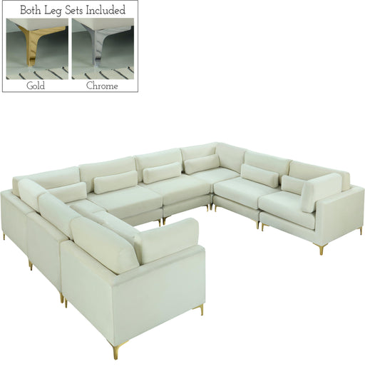 Julia Cream Velvet Modular Sectional (8 Boxes) - Bargain Furniture (Detroit, MI)