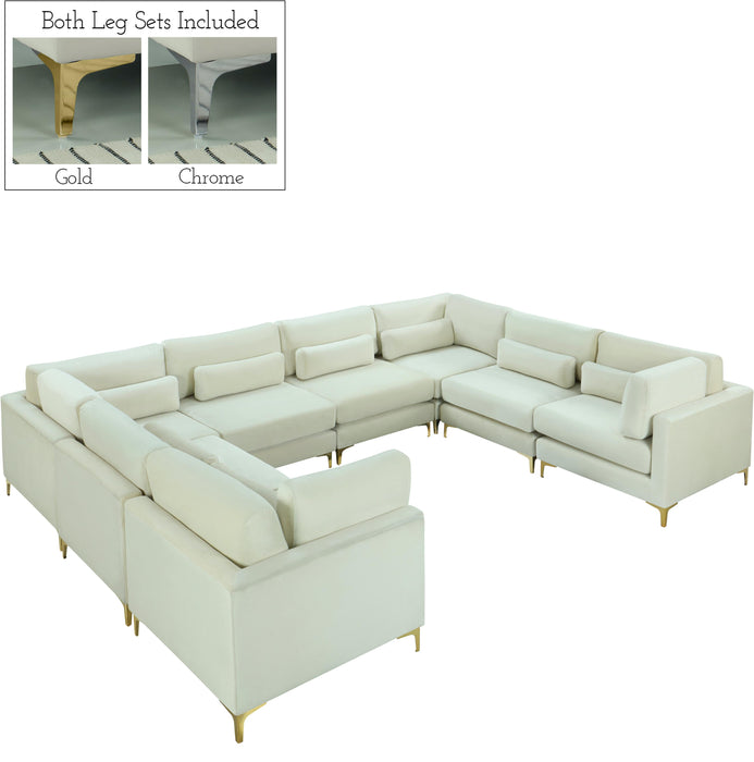 Julia Cream Velvet Modular Sectional (8 Boxes) - Bargain Furniture (Detroit, MI)
