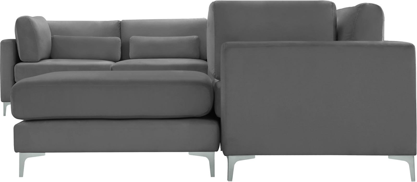 Julia Grey Velvet Modular Sectional (7 Boxes) - Bargain Furniture (Detroit, MI)