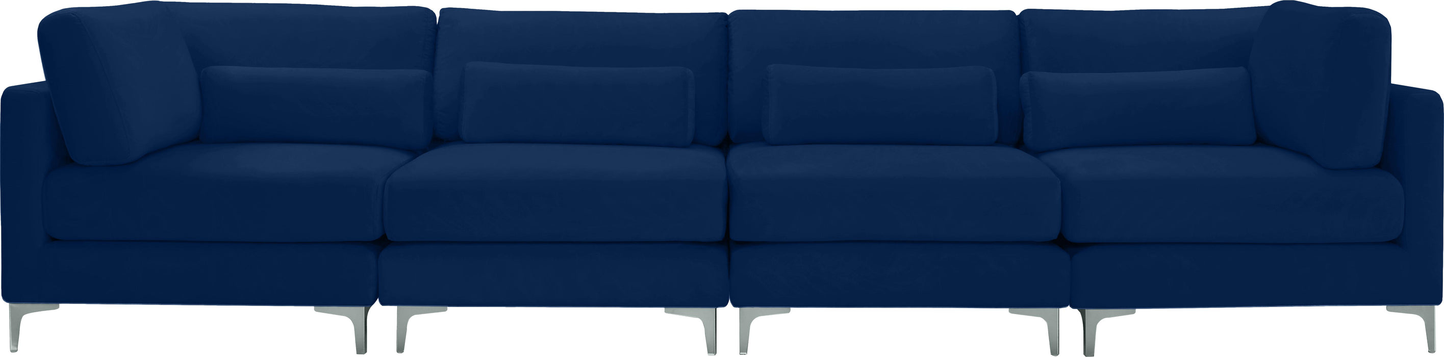 Julia Navy Velvet Modular Sofa (4 Boxes) - Bargain Furniture (Detroit, MI)