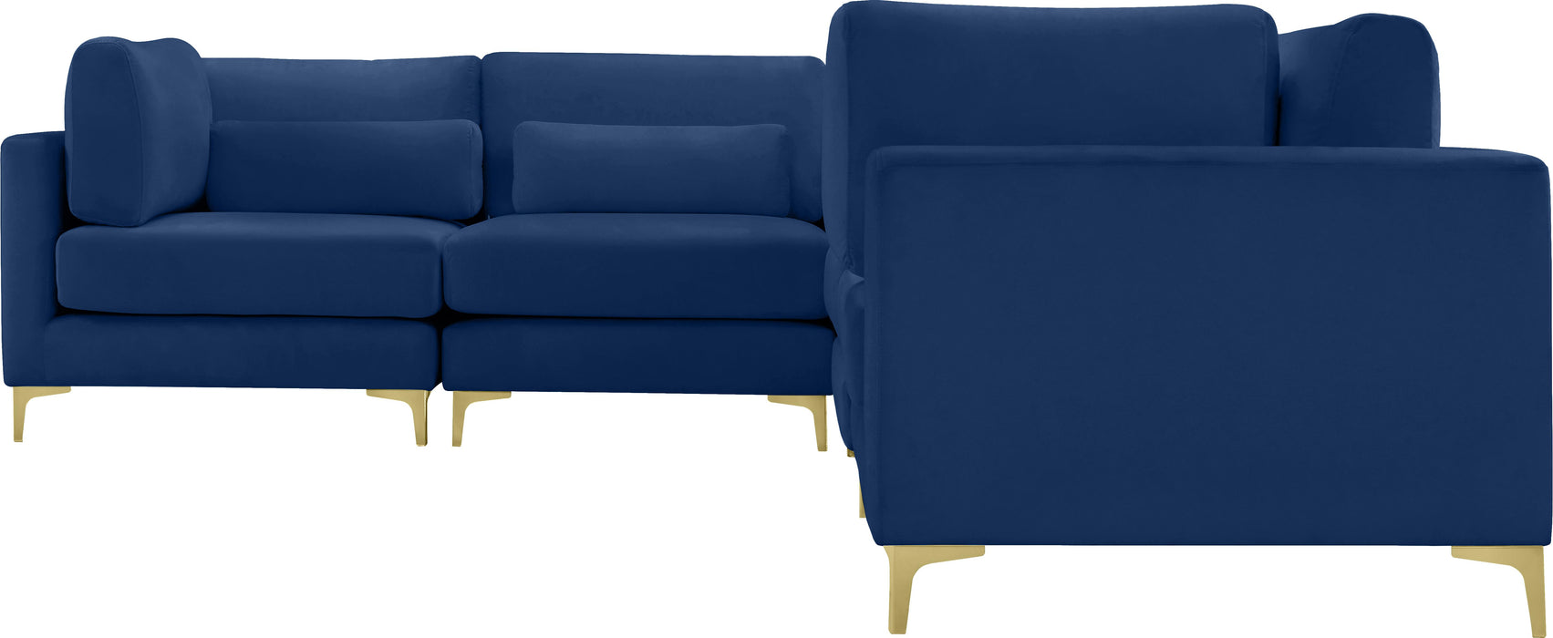 Julia Navy Velvet Modular Sectional (6 Boxes) - Bargain Furniture (Detroit, MI)