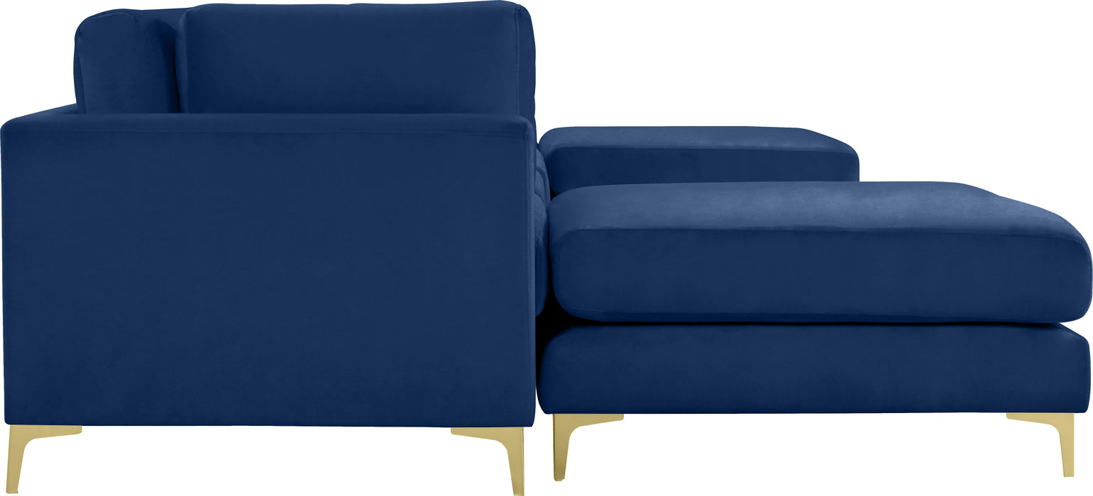 Julia Navy Velvet Modular Sectional (6 Boxes) - Bargain Furniture (Detroit, MI)
