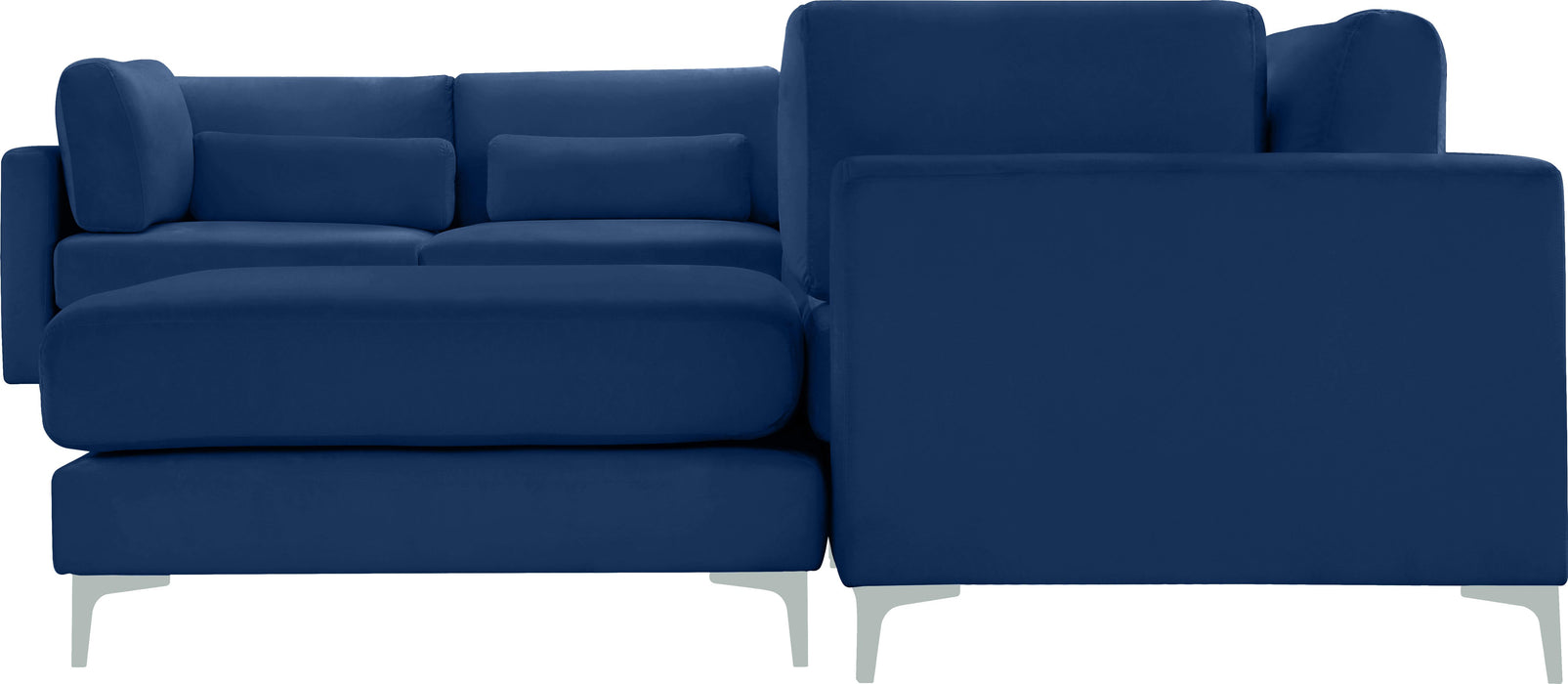 Julia Navy Velvet Modular Sectional (7 Boxes) - Bargain Furniture (Detroit, MI)