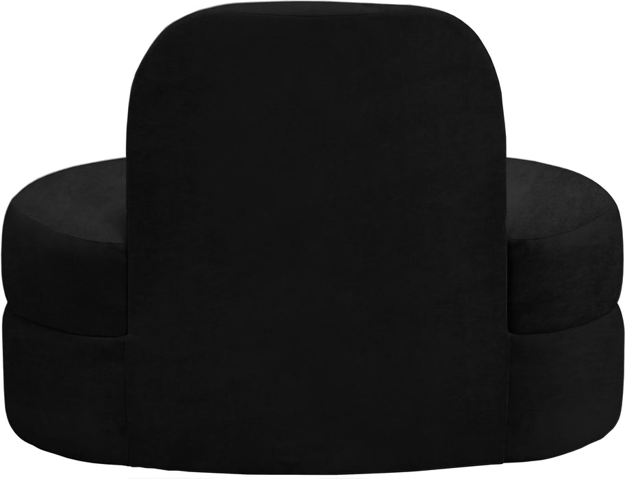Mitzy Black Velvet Chair - Bargain Furniture (Detroit, MI)