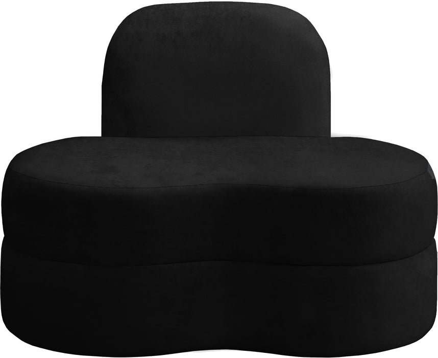 Mitzy Black Velvet Chair - Bargain Furniture (Detroit, MI)