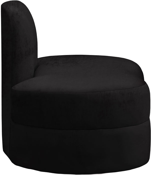 Mitzy Black Velvet Chair - Bargain Furniture (Detroit, MI)