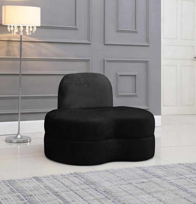 Mitzy Black Velvet Chair - Bargain Furniture (Detroit, MI)