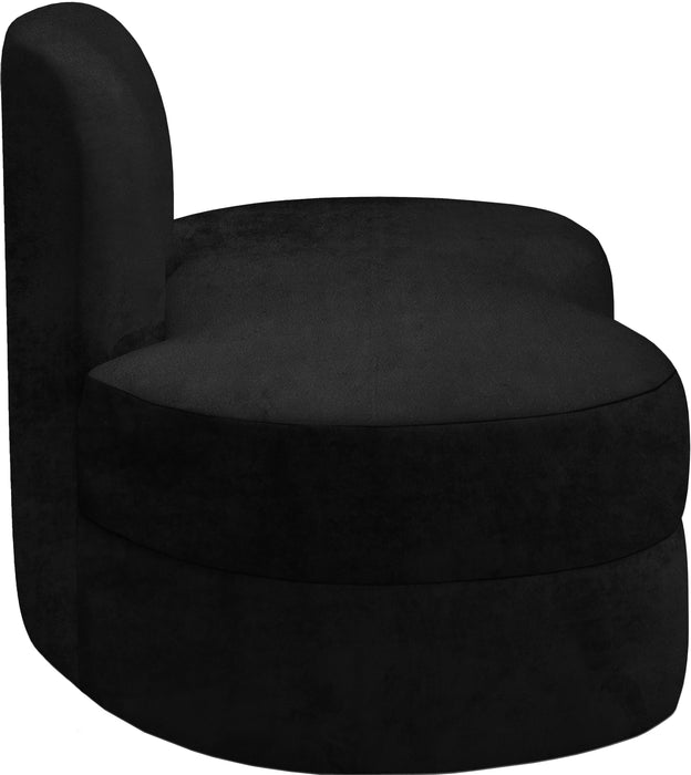 Mitzy Black Velvet Loveseat - Bargain Furniture (Detroit, MI)