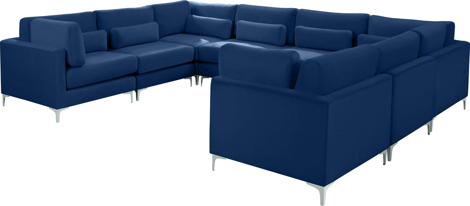 Julia Navy Velvet Modular Sectional (8 Boxes) - Bargain Furniture (Detroit, MI)