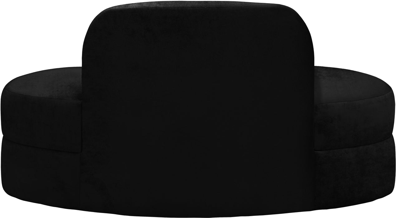 Mitzy Black Velvet Loveseat - Bargain Furniture (Detroit, MI)