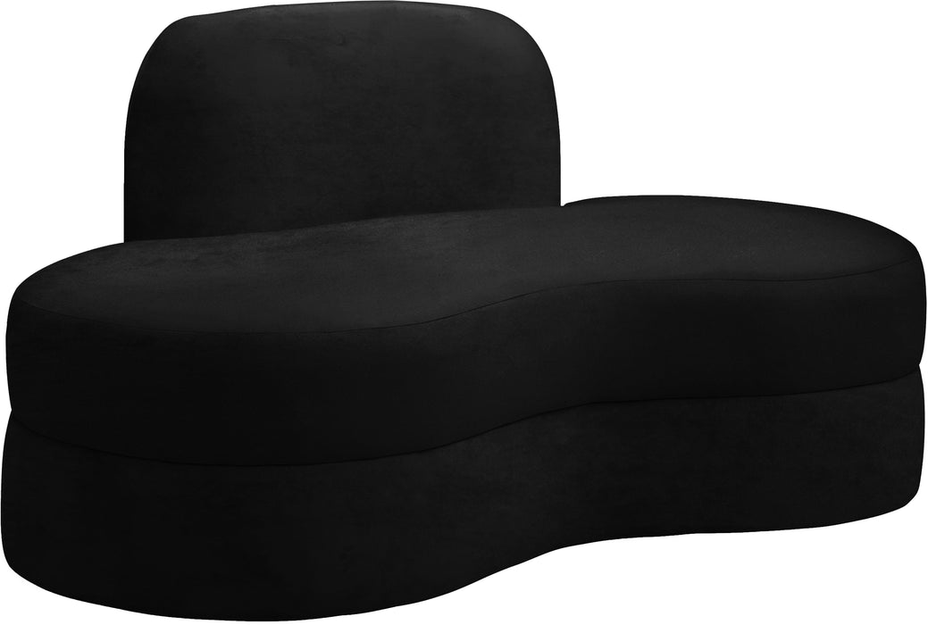 Mitzy Black Velvet Loveseat - Bargain Furniture (Detroit, MI)
