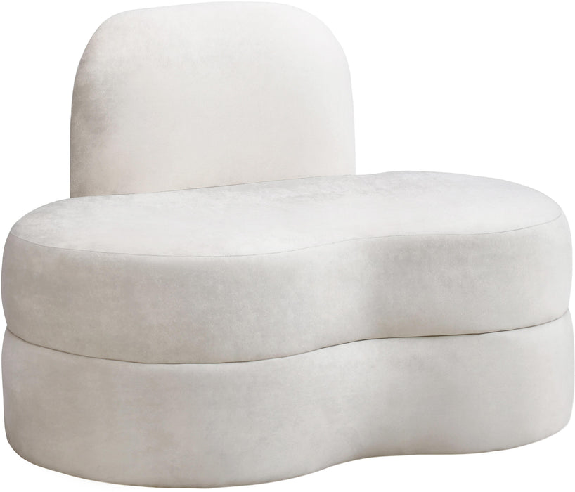 Mitzy Cream Velvet Chair - Bargain Furniture (Detroit, MI)