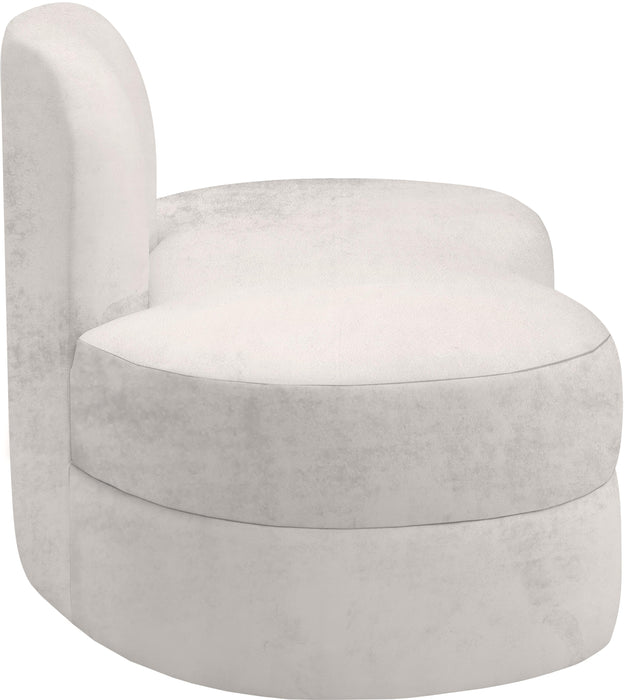 Mitzy Cream Velvet Loveseat - Bargain Furniture (Detroit, MI)