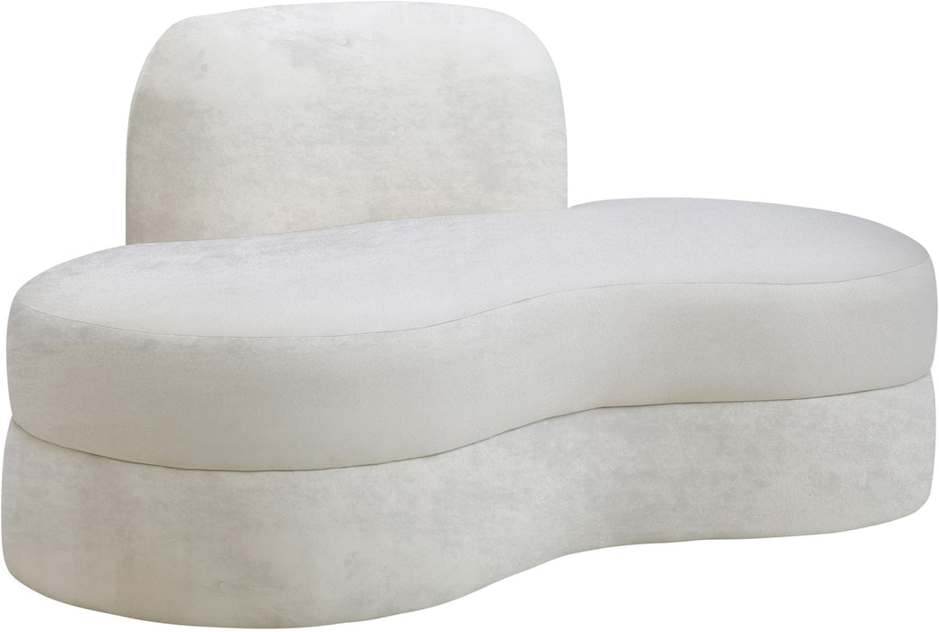 Mitzy Cream Velvet Loveseat - Bargain Furniture (Detroit, MI)