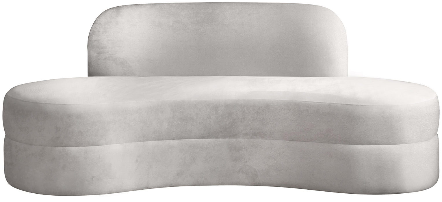 Mitzy Cream Velvet Sofa - Bargain Furniture (Detroit, MI)