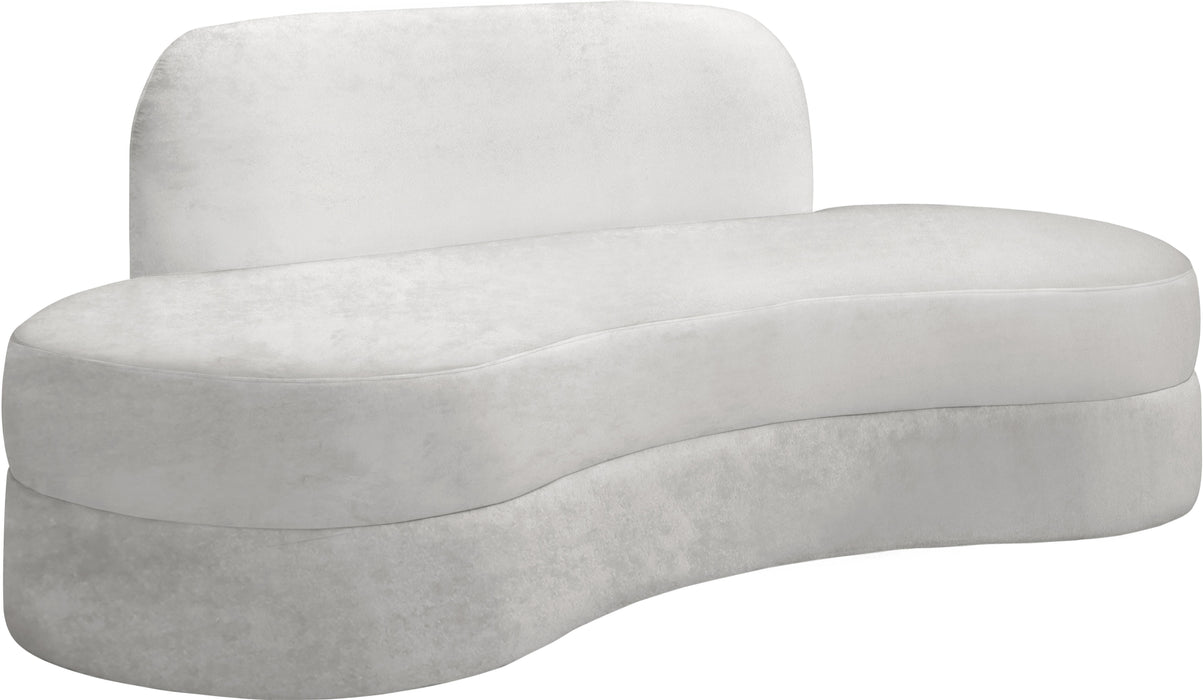 Mitzy Cream Velvet Sofa - Bargain Furniture (Detroit, MI)