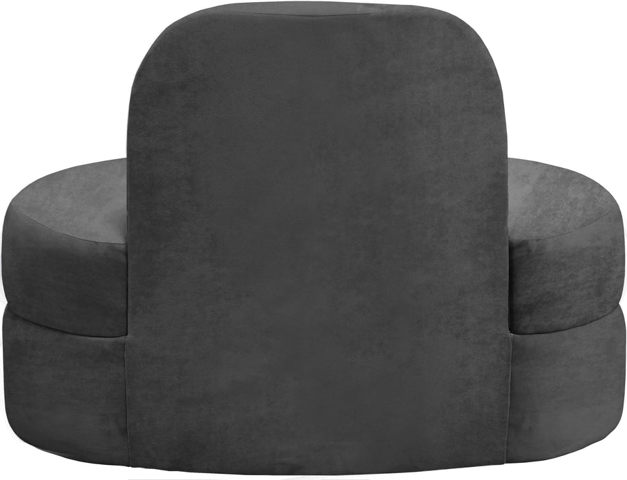 Mitzy Grey Velvet Chair - Bargain Furniture (Detroit, MI)