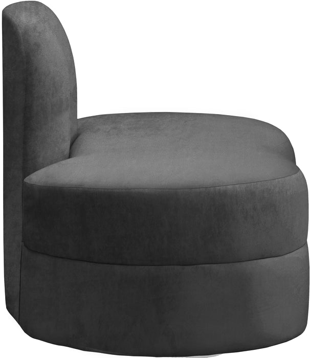 Mitzy Grey Velvet Chair - Bargain Furniture (Detroit, MI)