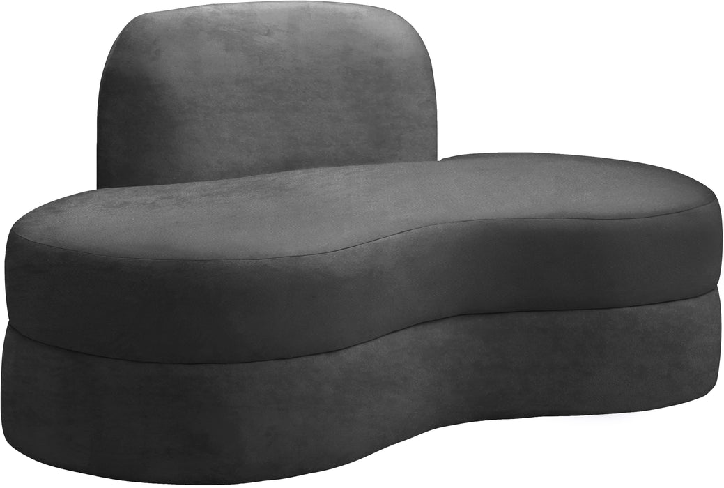 Mitzy Grey Velvet Loveseat - Bargain Furniture (Detroit, MI)