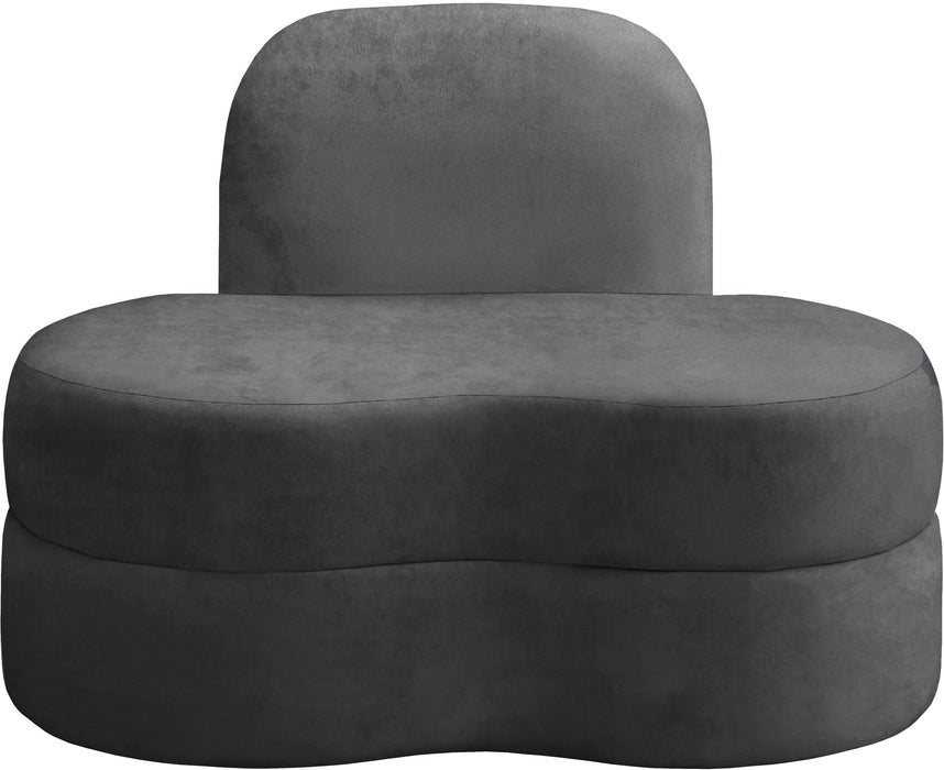 Mitzy Grey Velvet Chair - Bargain Furniture (Detroit, MI)