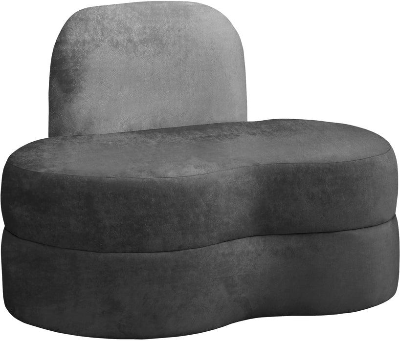 Mitzy Grey Velvet Chair - Bargain Furniture (Detroit, MI)