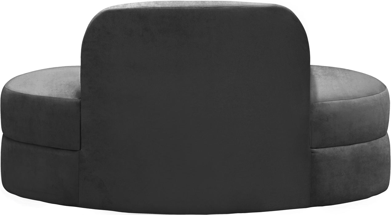 Mitzy Grey Velvet Loveseat - Bargain Furniture (Detroit, MI)