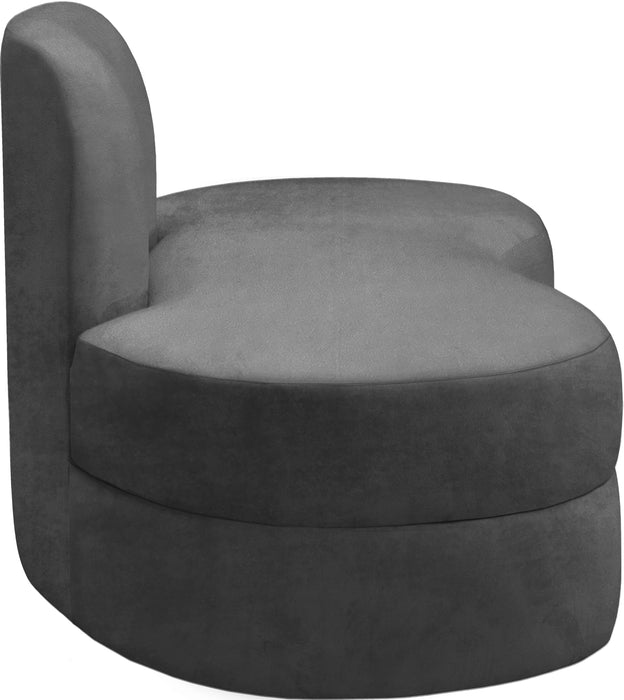 Mitzy Grey Velvet Loveseat - Bargain Furniture (Detroit, MI)