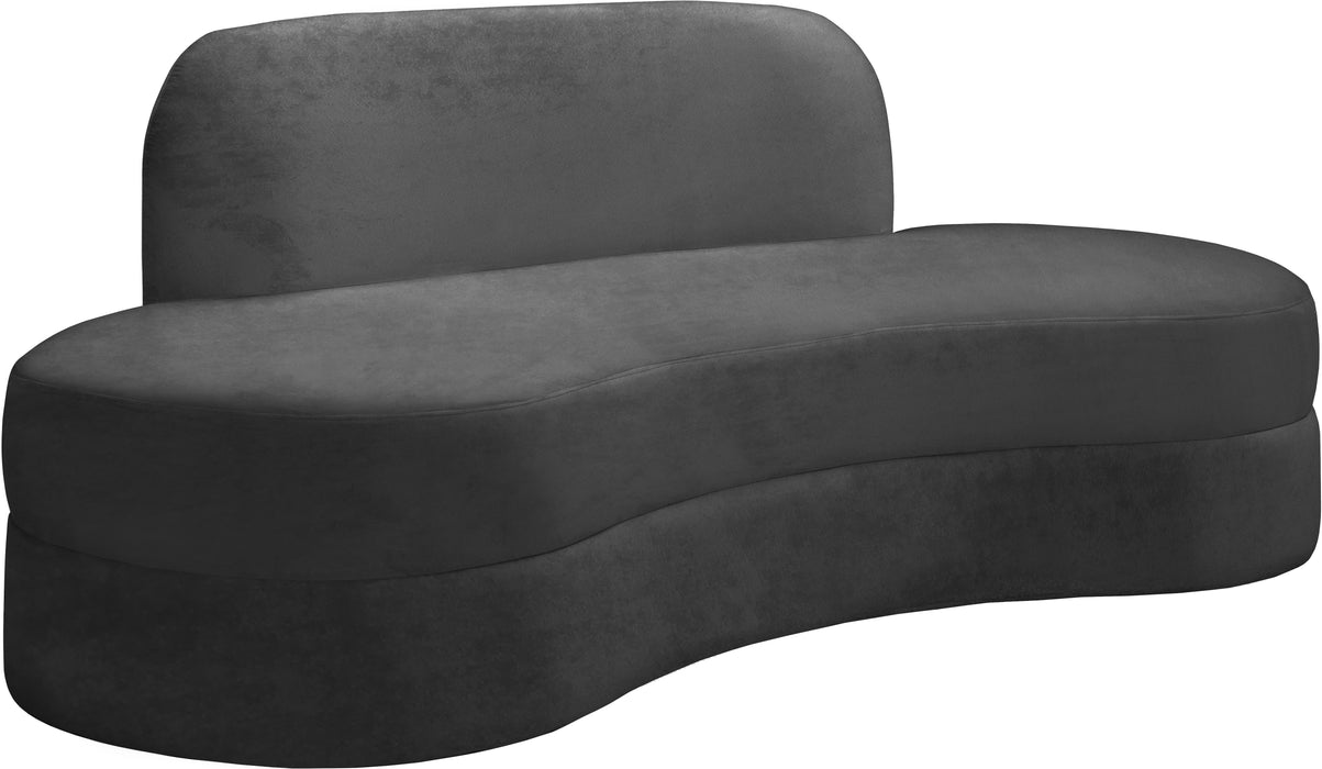 Mitzy Grey Velvet Sofa - Bargain Furniture (Detroit, MI)