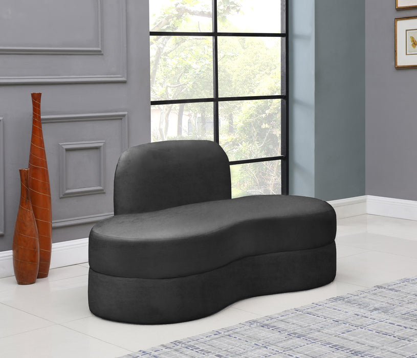 Mitzy Grey Velvet Loveseat - Bargain Furniture (Detroit, MI)