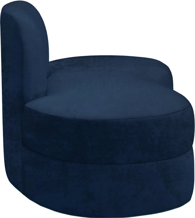 Mitzy Navy Velvet Loveseat - Bargain Furniture (Detroit, MI)