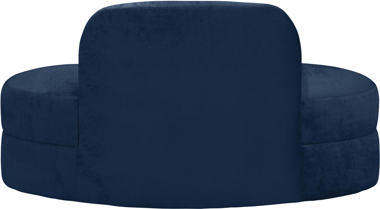 Mitzy Navy Velvet Loveseat - Bargain Furniture (Detroit, MI)