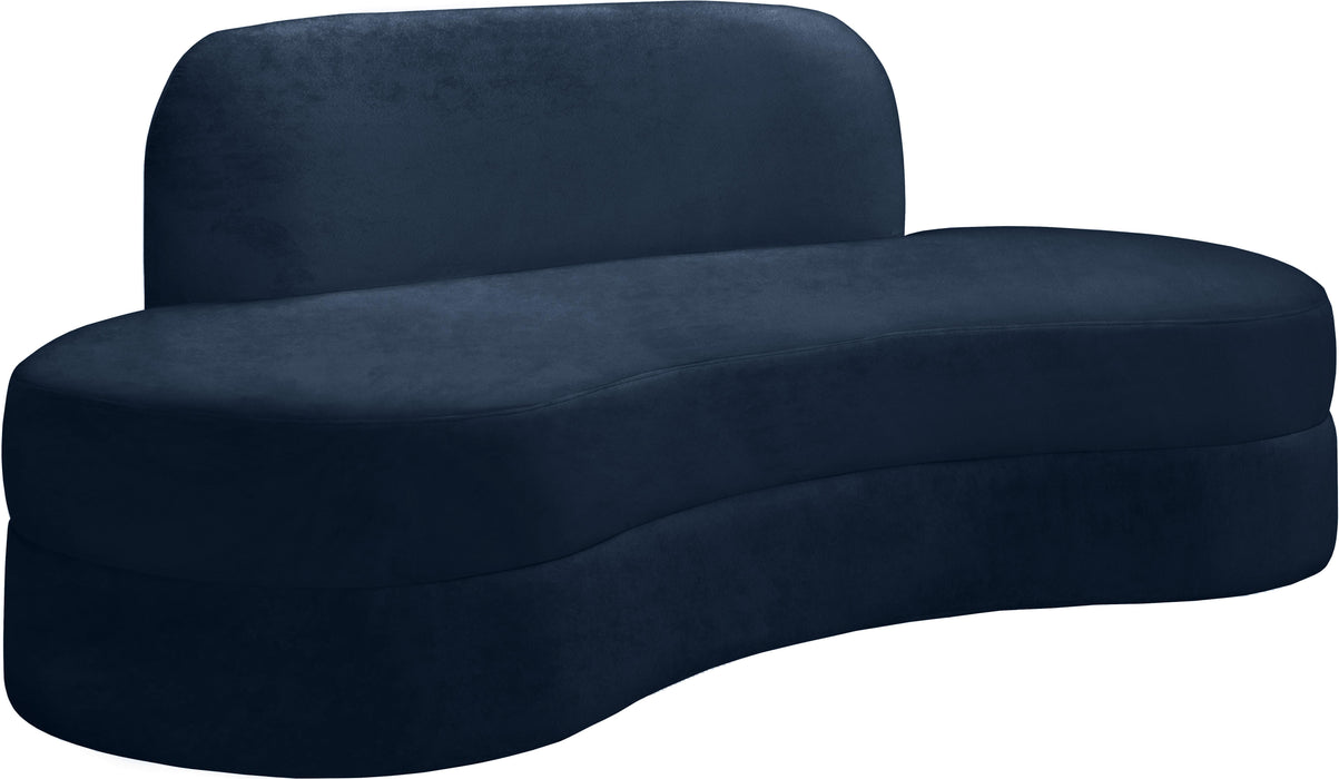 Mitzy Navy Velvet Sofa - Bargain Furniture (Detroit, MI)