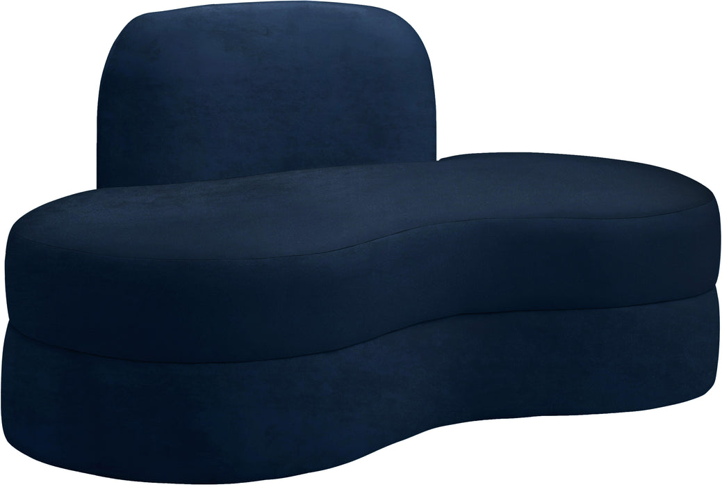 Mitzy Navy Velvet Loveseat - Bargain Furniture (Detroit, MI)