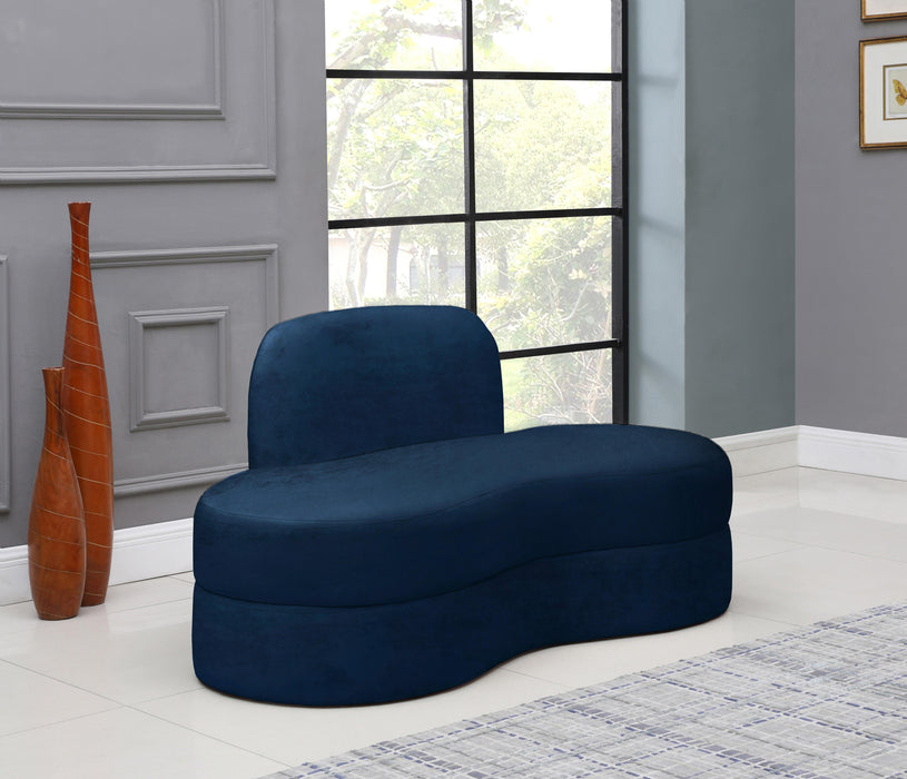 Mitzy Navy Velvet Loveseat - Bargain Furniture (Detroit, MI)