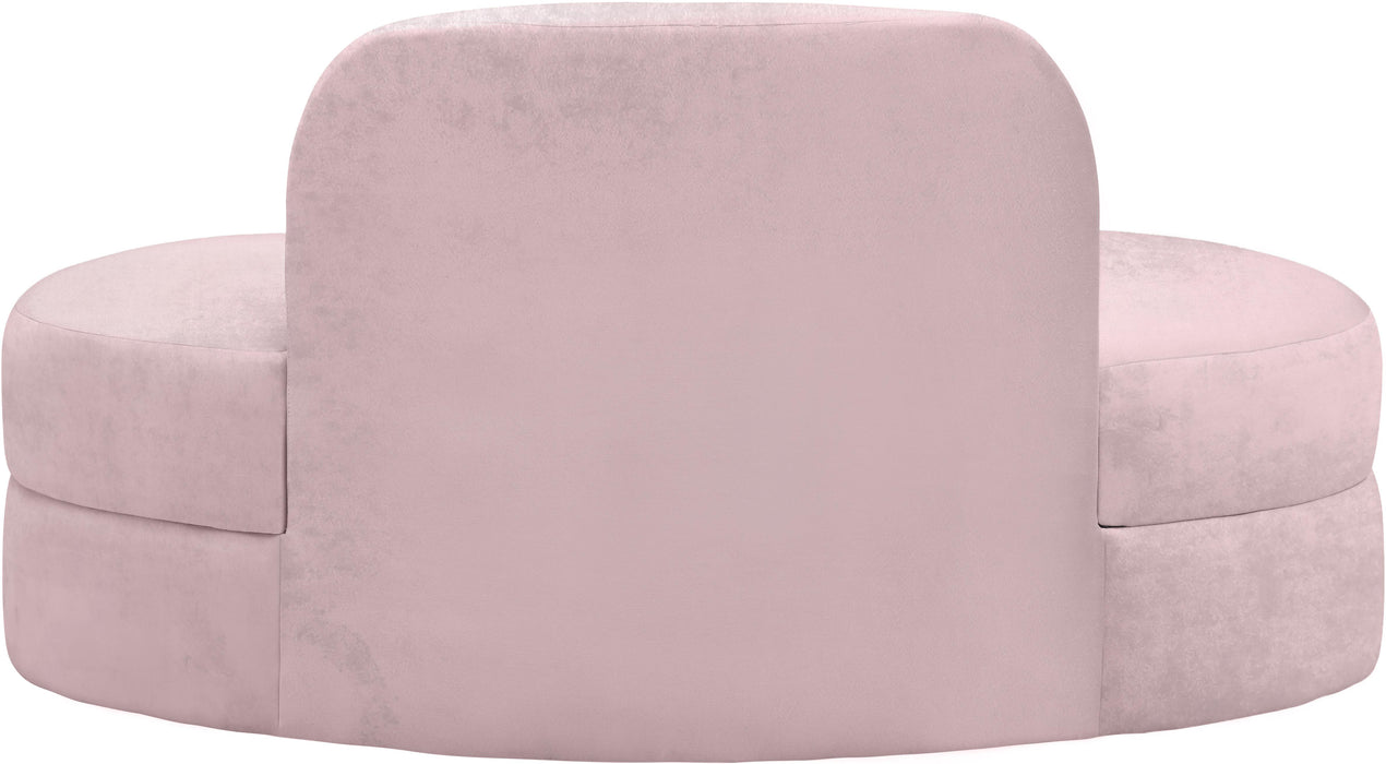 Mitzy Pink Velvet Loveseat - Bargain Furniture (Detroit, MI)