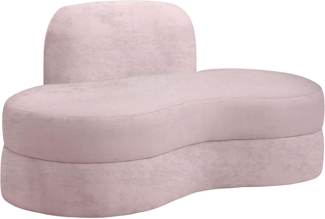 Mitzy Pink Velvet Loveseat - Bargain Furniture (Detroit, MI)