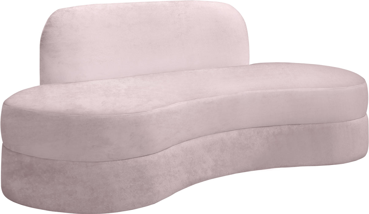 Mitzy Pink Velvet Sofa - Bargain Furniture (Detroit, MI)