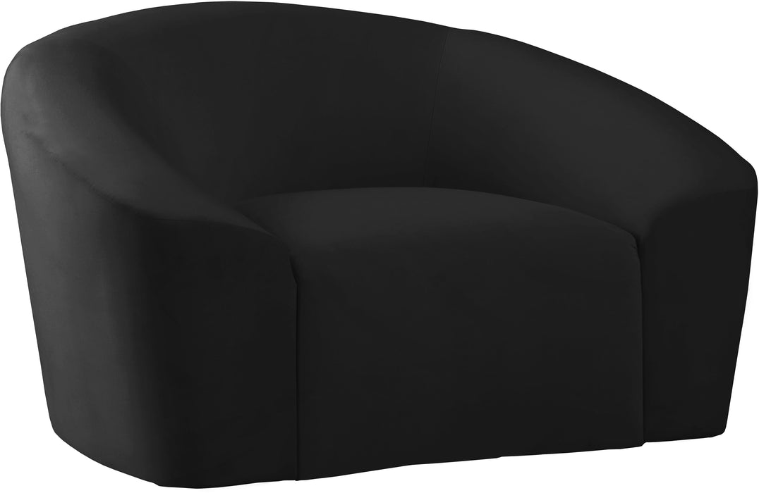Riley Black Velvet Chair - Bargain Furniture (Detroit, MI)