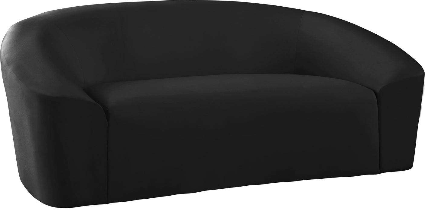 Riley Black Velvet Loveseat - Bargain Furniture (Detroit, MI)